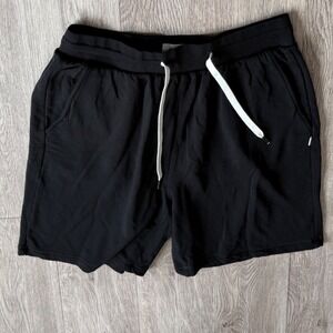 Feat Clothing Mens BlanketBlend Shorts Black Size 1‎ Drawstring Zipper Pocket